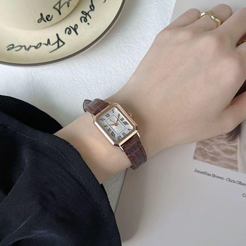 Vintage Watch Women's Temperament Fashion Elegant Blast Barrel Quartz Women's Watch Temperament Literary Trend Simple