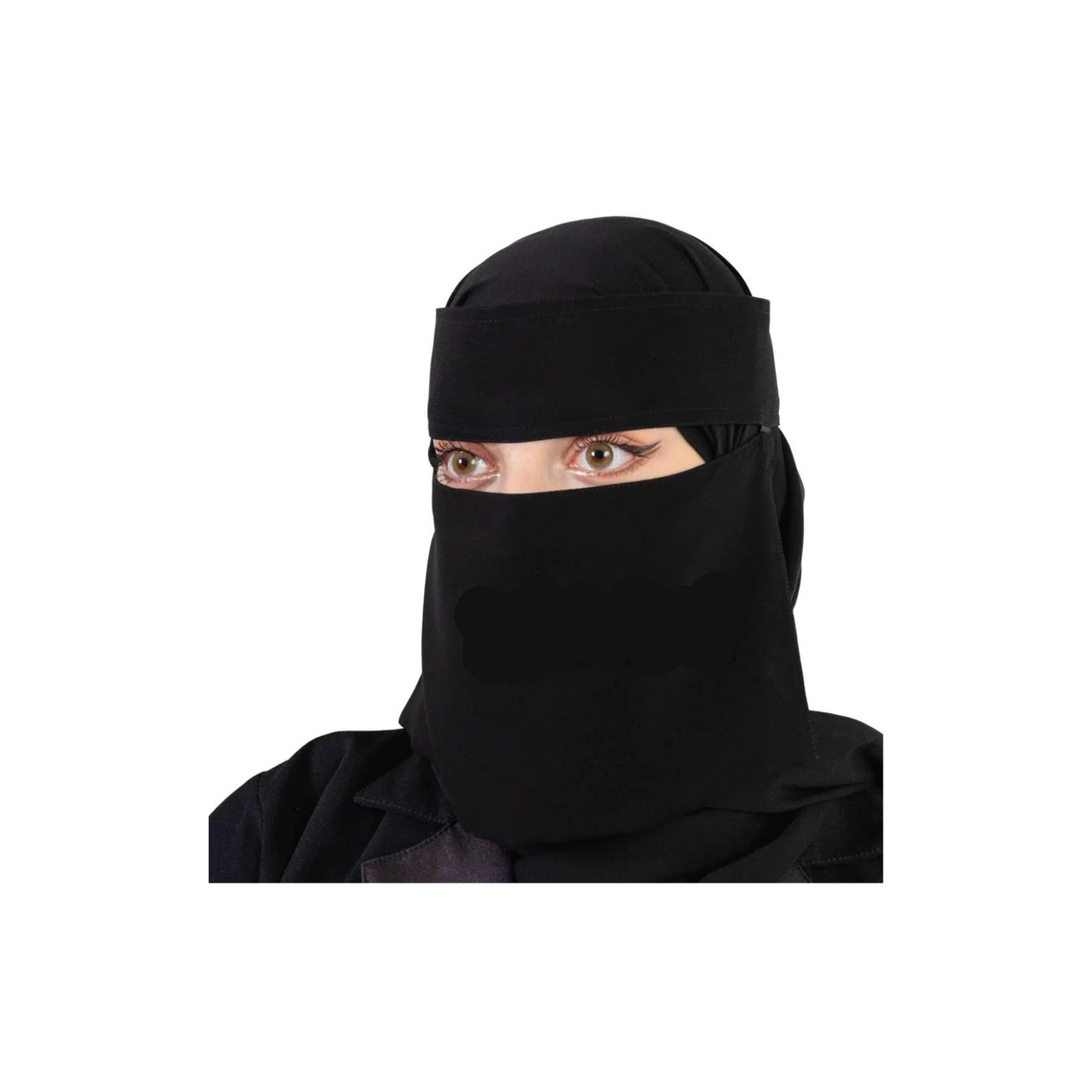 Women's Plain Niqab With Brand Metal Clip