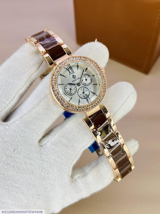 Stylish Women's Quartz Chain Strap Watch - 1 Pc, Water Resistant