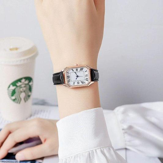 Vintage Watch Women's Temperament Fashion Elegant Blast Barrel Quartz Women's Watch Temperament Literary Trend Simple