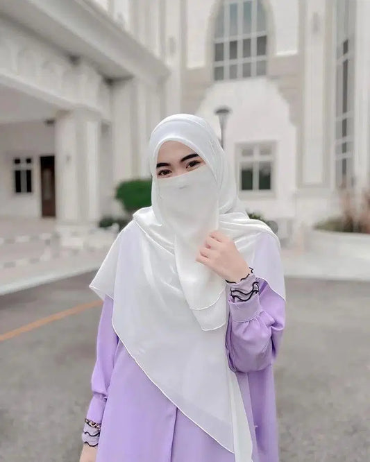 Chiffon 2 Pcs Hijab Set - Plain Design for Versatile Styling
